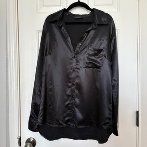 Vici Black Satin Shirt